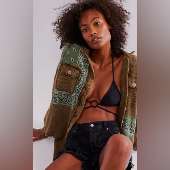 Free People x Tricia Fix Scout Bandana Sweatshirt S